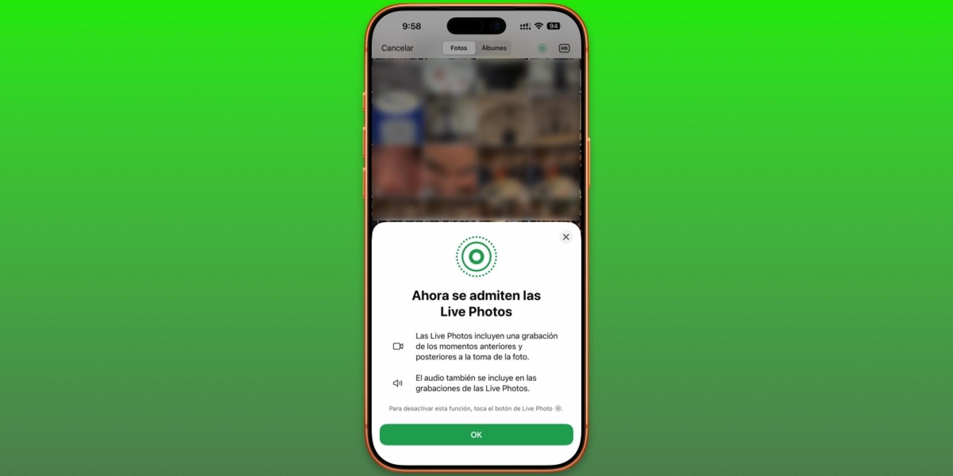 Live Photos visibles en iOS y Android