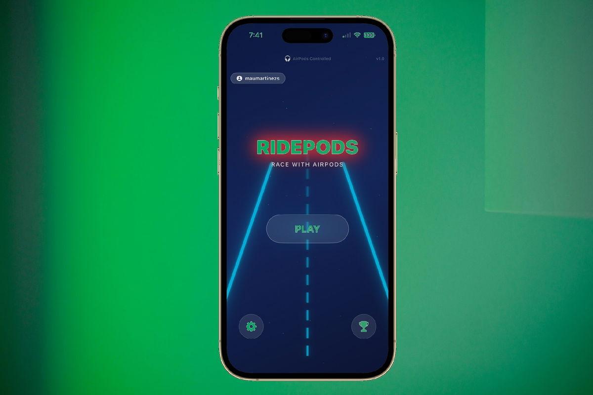 juego de carreras controlado con AirPods