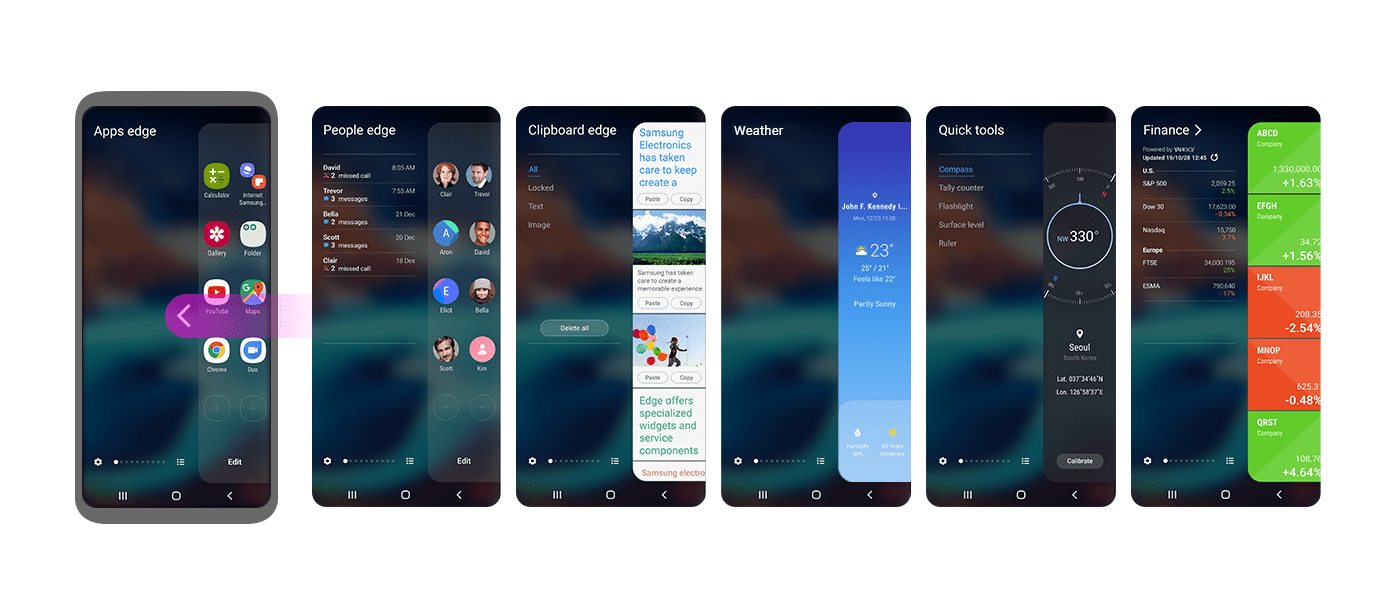 panel Edge en Samsung One UI
