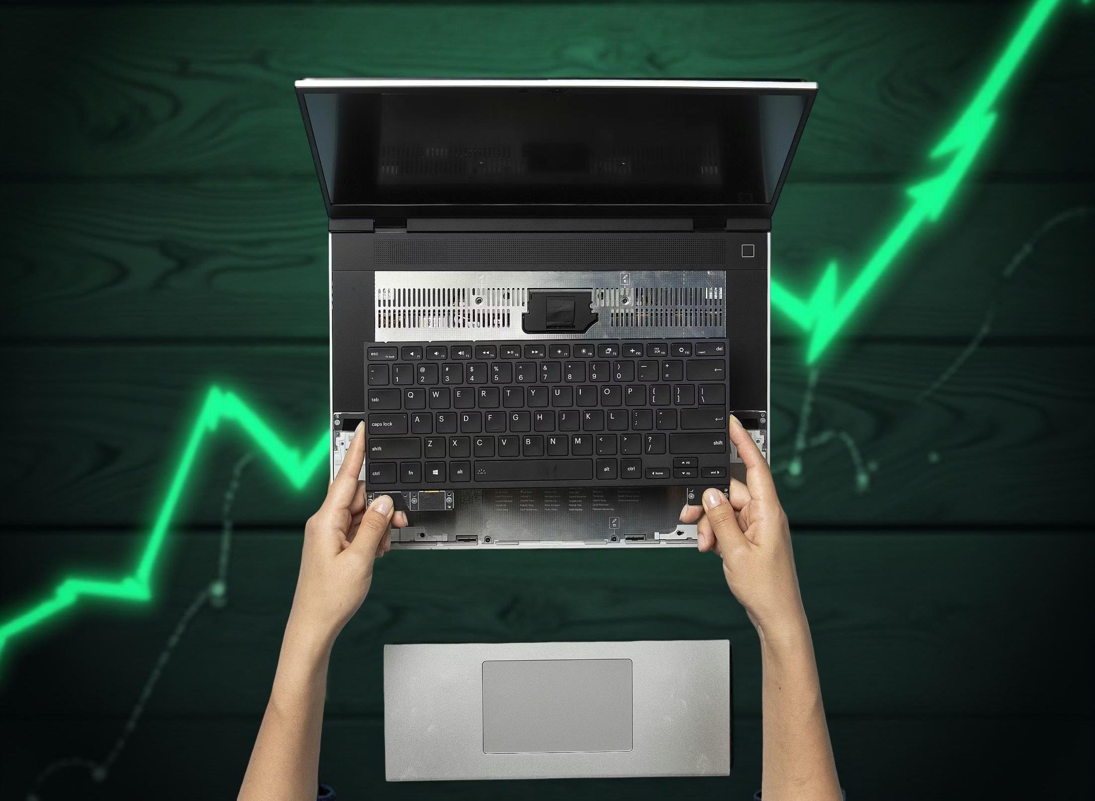 Módulos de memoria DDR5 en portátil modular Módulos de memoria DDR5 en portátil modular