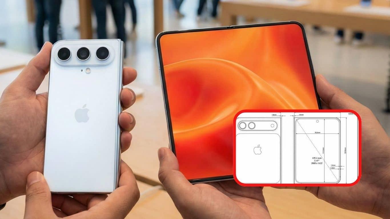 Posible diseño de iPhone plegable de Apple Posible diseño de iPhone plegable de Apple