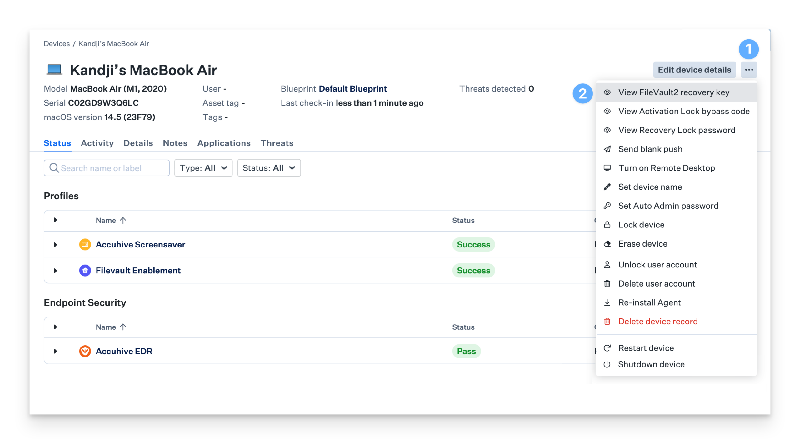 Reinicio autenticado de FileVault en Macs remotas Esquema de reinicio autenticado en Mac con FileVault
