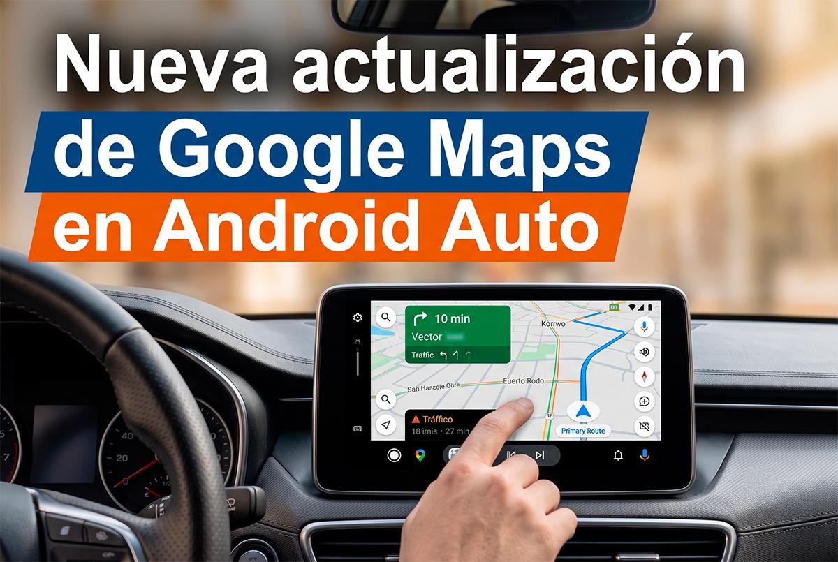 Android Auto Maps Pantalla de Android Auto con Google Maps