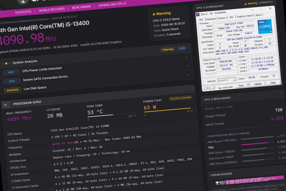 CPU-Z actualización CPU-Z actualización