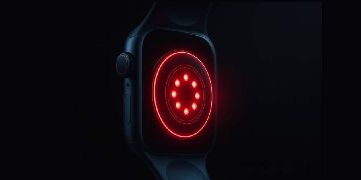 Apple Watch Series 12 sensor Vista trasera del Apple Watch Series 12 con sensor de salud